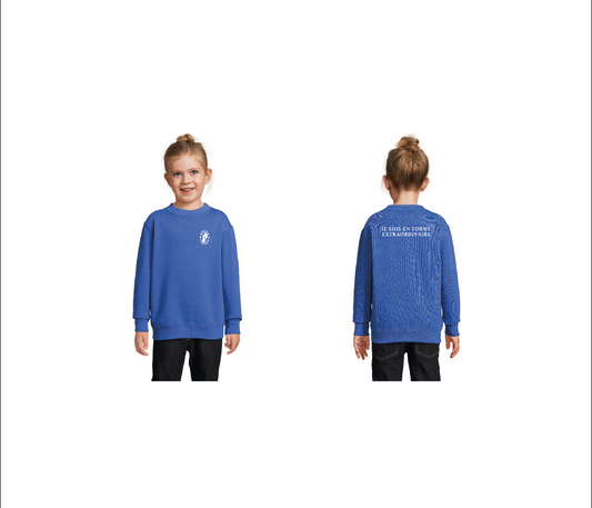 SWEAT ENFANT Royal blue OUI AU RÉCHAUFFEMENT LITURGIQUE
